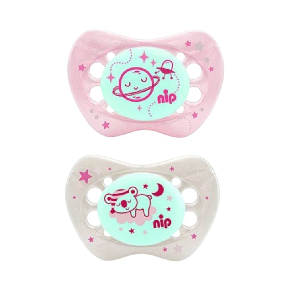 Nip- Smokker Selvlysende Night 2pk 16-32mnd Rosa - Guttelus.no