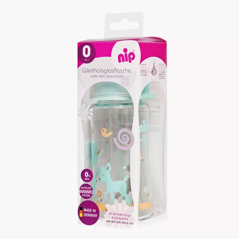 Nip- Tåteflaske Glass Bambi 240ml - Guttelus.no