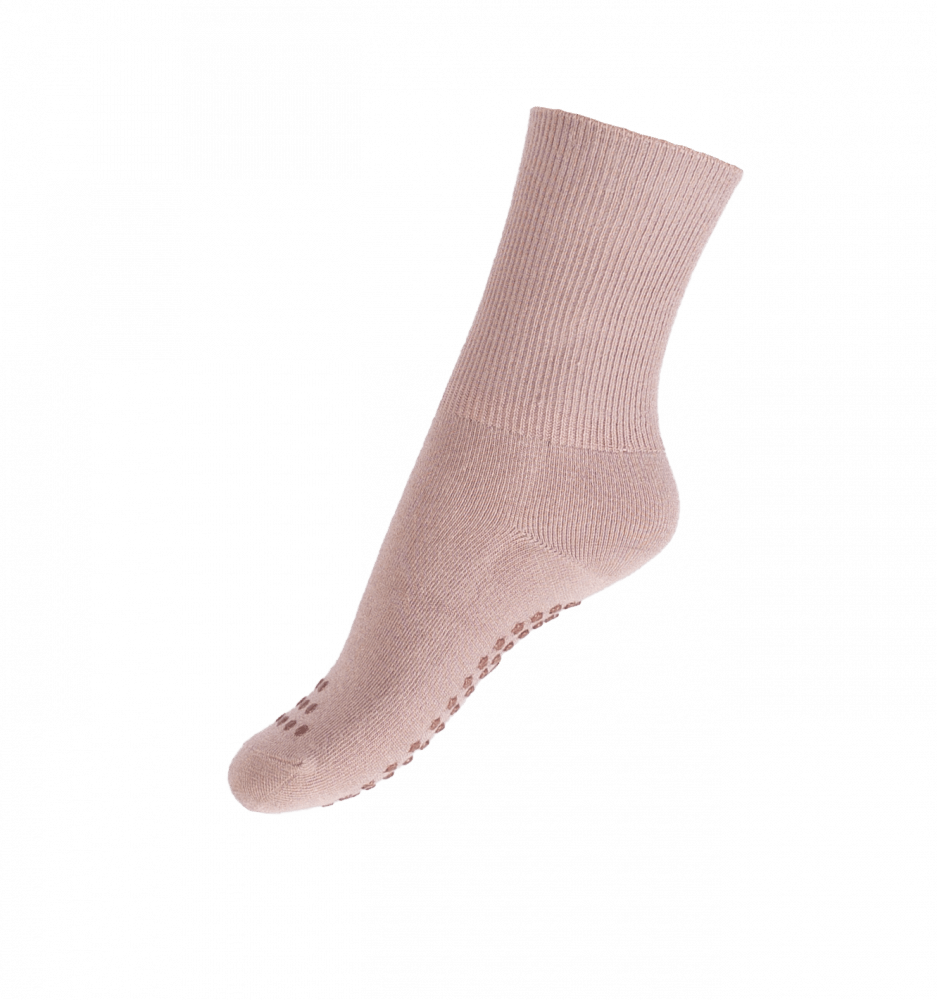 Nordic Kids - Sokker Bambus 2pk Anti-Skli Rosa/ Grå - Guttelus.no