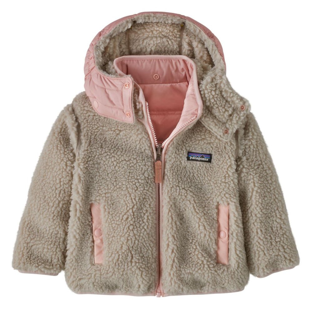 Patagonia - Baby Reversible Tribbles Hoody New Navy w/Mallow Pink - Guttelus.no