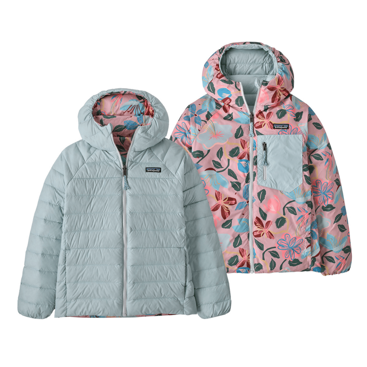 Patagonia - Kids Reversible Down Sweater Hoody Virtually Blue - Guttelus