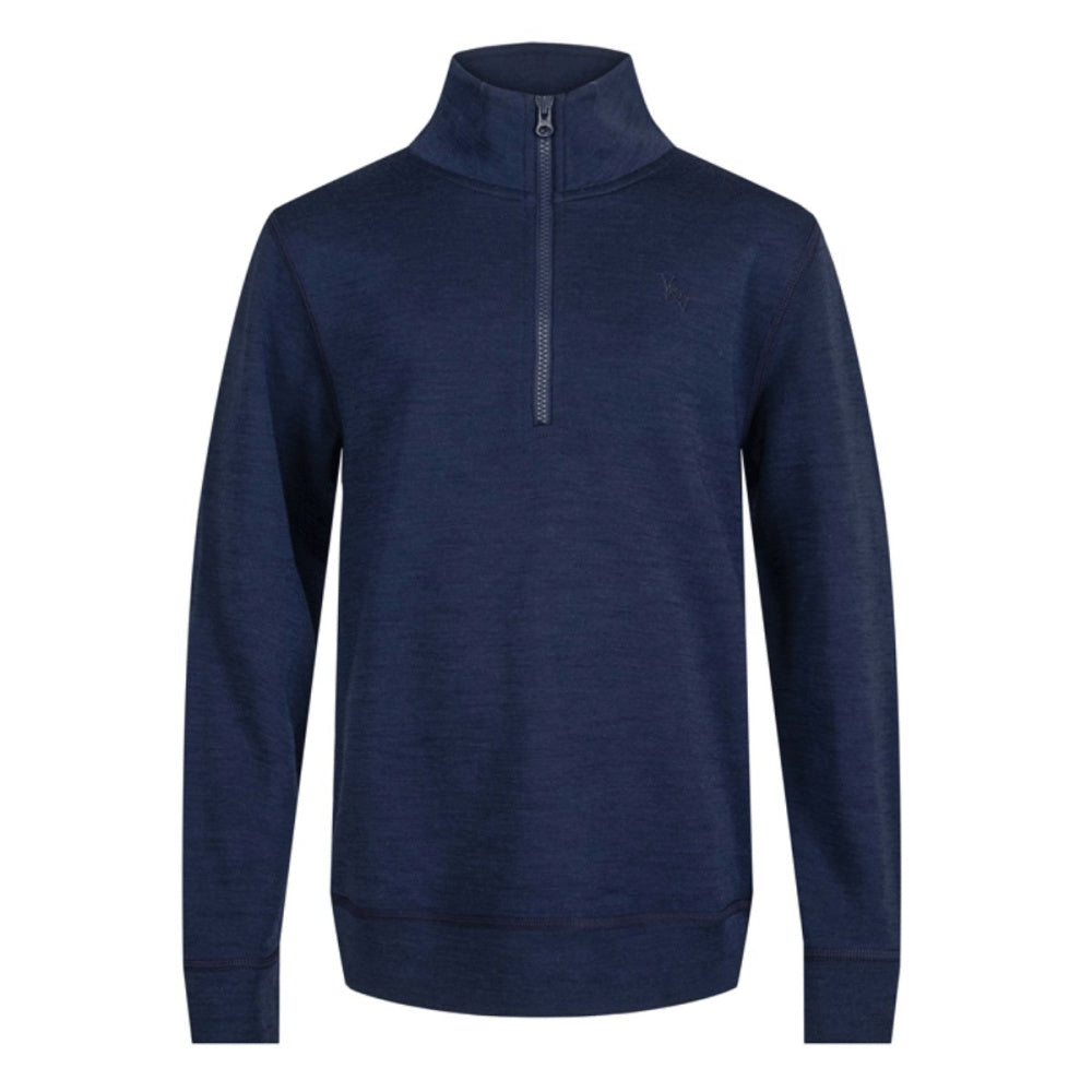 Vilje & Ve - Genser Ull/ Bambus Alfie Halfzip Midnight Navy