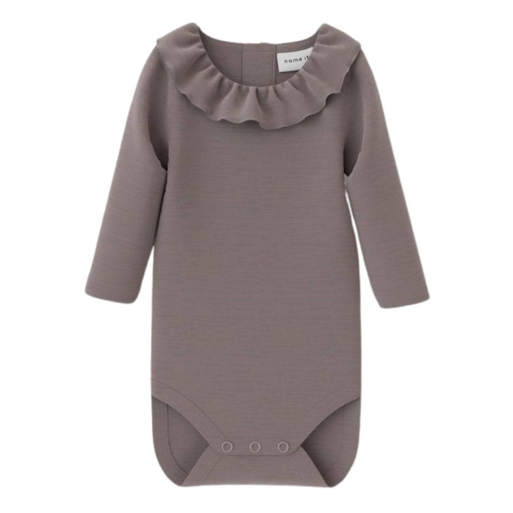 Name It - Body Ull Rib m/ krage Wang Purple Dove