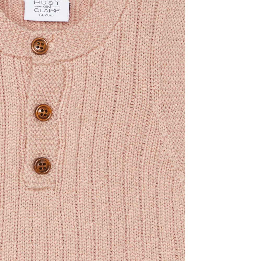 Hust and Claire - Vest Ull Ribbestrikket Rose Cloud