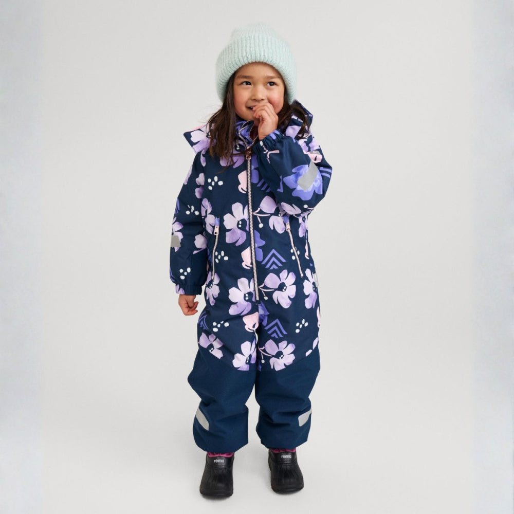 Reima - Vinterdress Kurikka Navy Flower Print - Guttelus