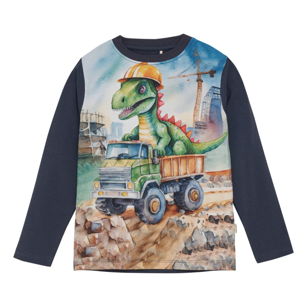 Minymo - Genser Lastebil med Dinosaur Blue Nights