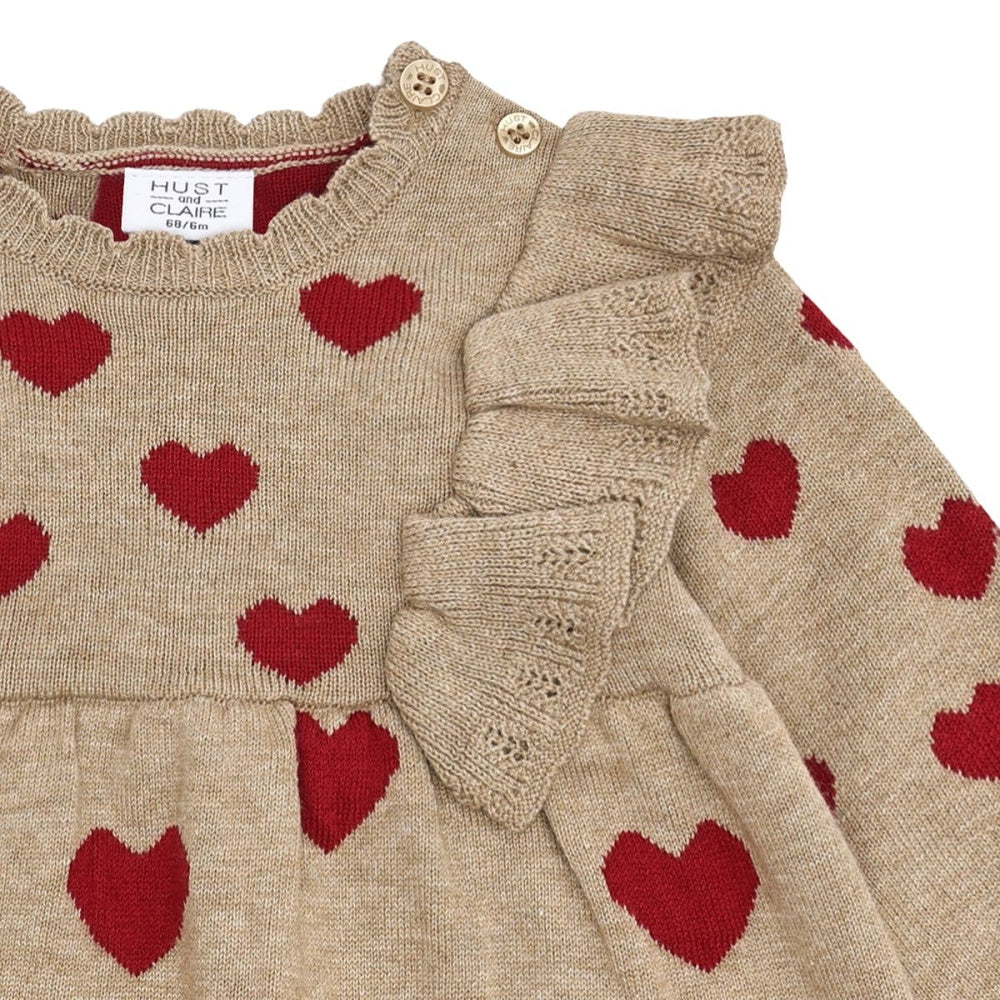 Hust and Claire - Julekjole Baby Kristel Heart Biscuit