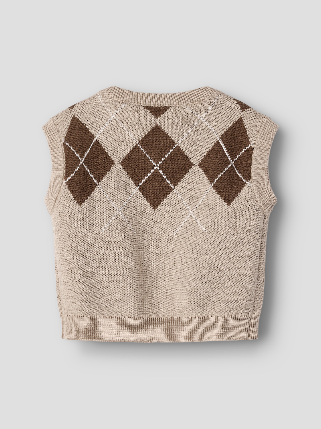 Lil' Atelier - Vest Baby Ronan White Pepper/ Brown