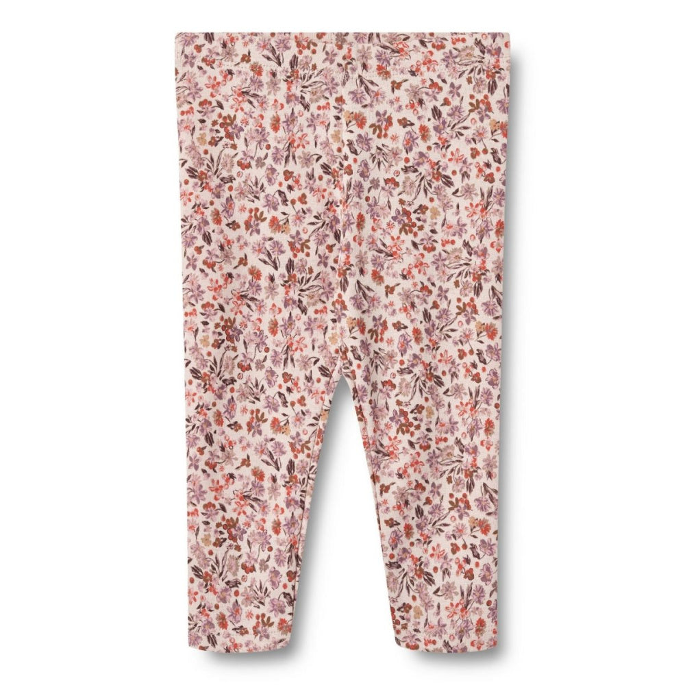 Wheat - Leggings Rib Jules Pale Rose Flowers
