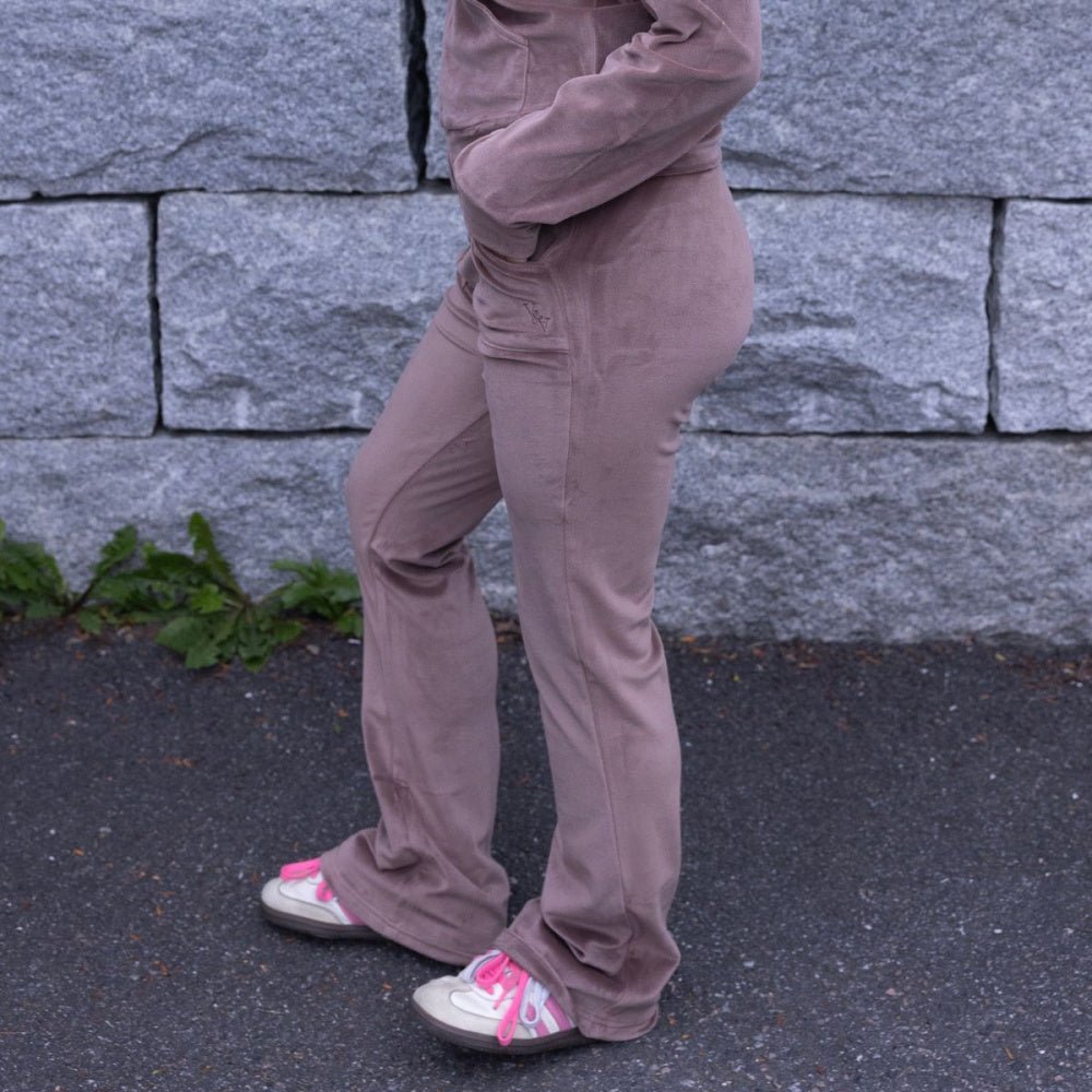 Vilje & Ve - Bukse Velour Hermine Taupe - Guttelus.no