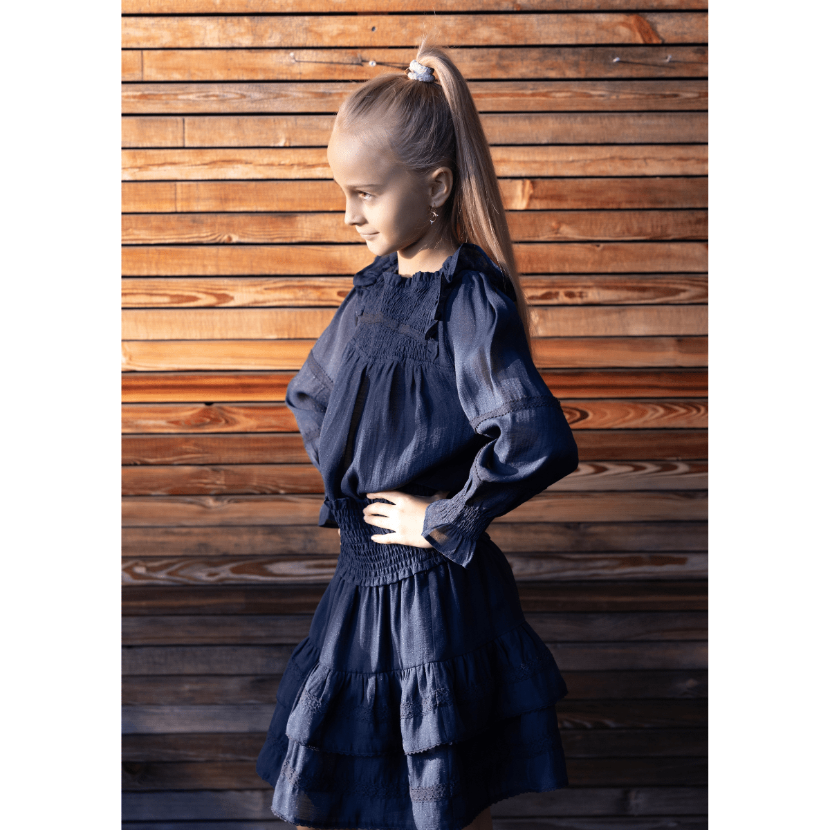 Vilje & Ve - Skjørt Iris Dark Navy - Guttelus