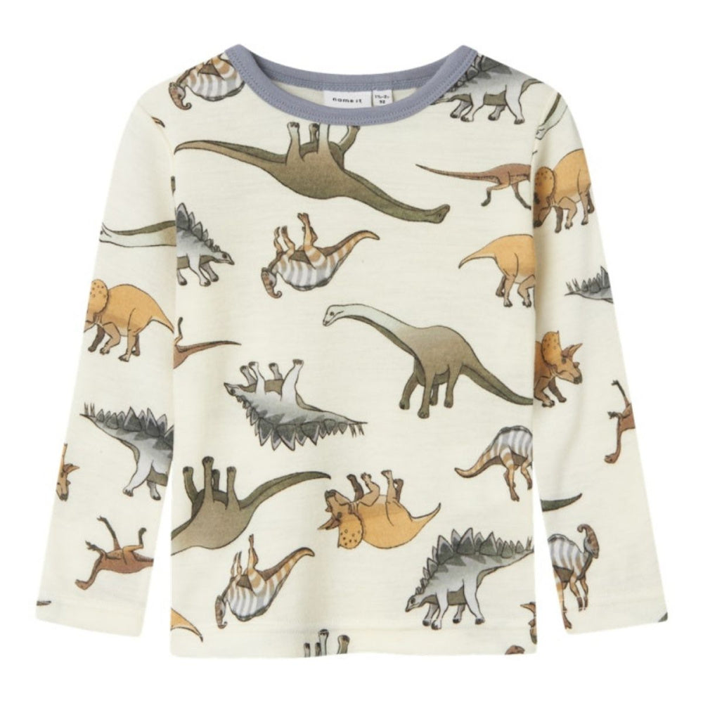 Name It - Genser i Ull Willitus Dinosaur Snow White