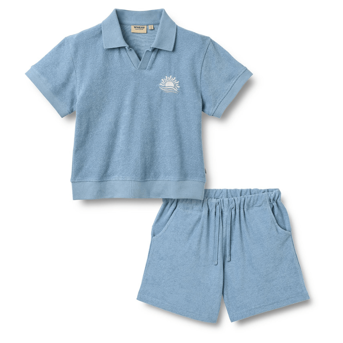 Wheat - 2-delt Sett Polo Marlo Faded Denim - Guttelus.no