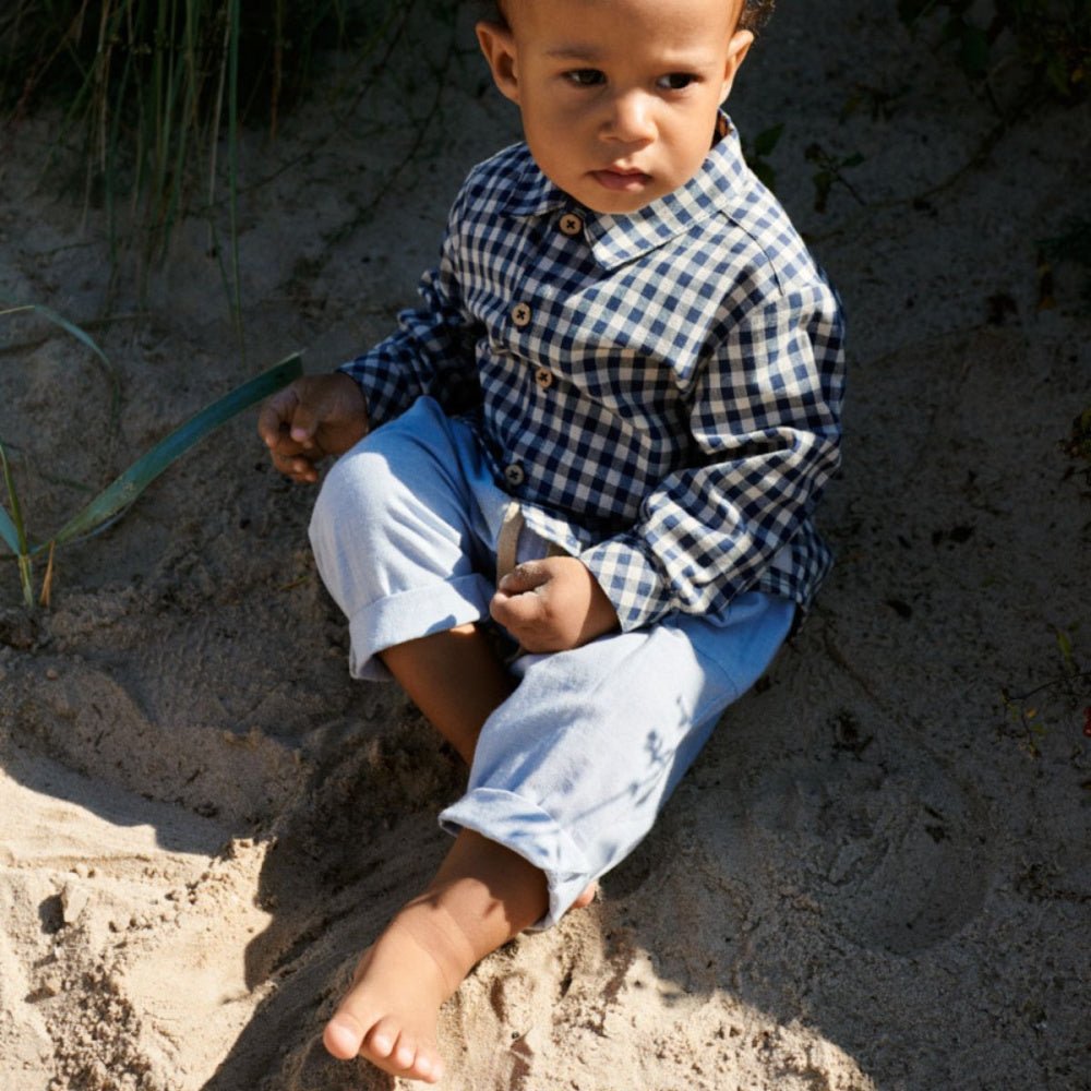 Wheat - Bukse Baby Arne Blue Waves - Guttelus