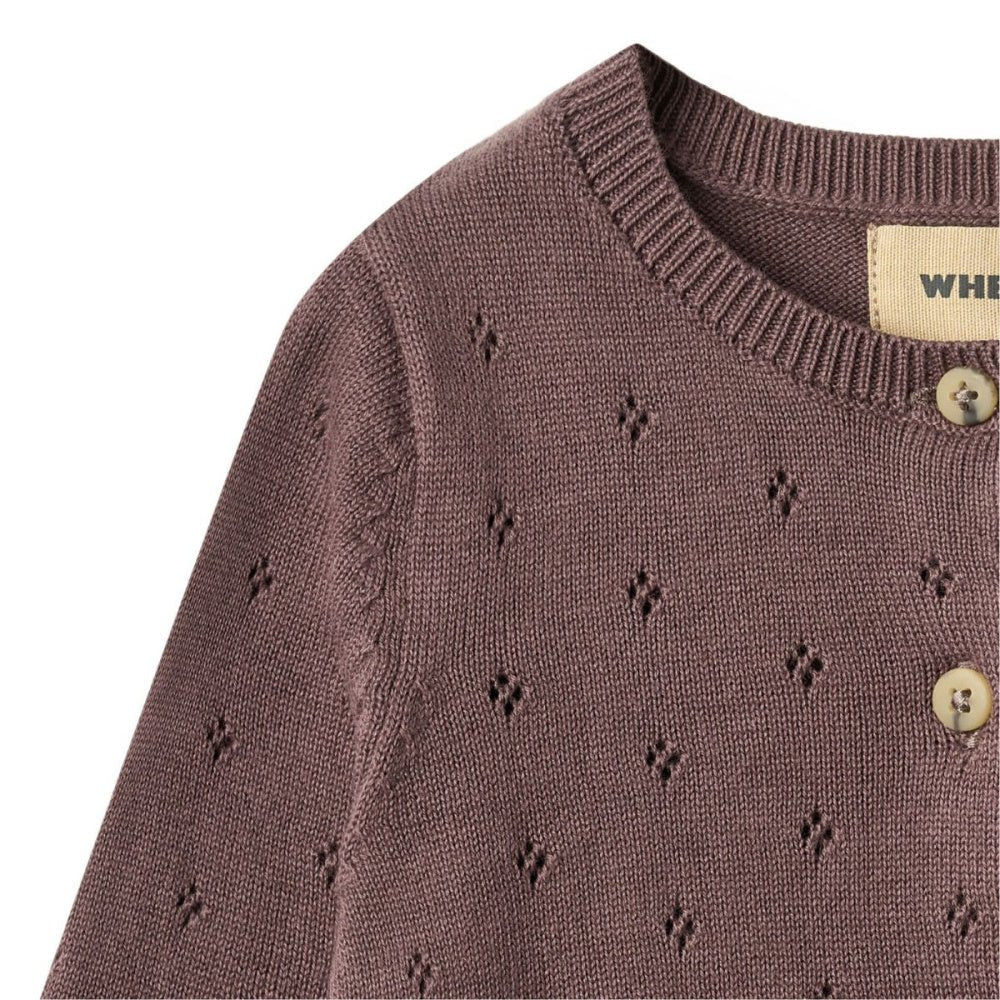 Wheat - Cardigan Baby Knit Maia Plum - Guttelus.no