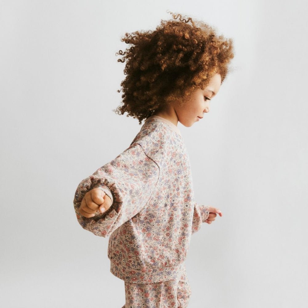 Wheat - Genser Sweat Lia Rose Dust Flowers - Guttelus.no