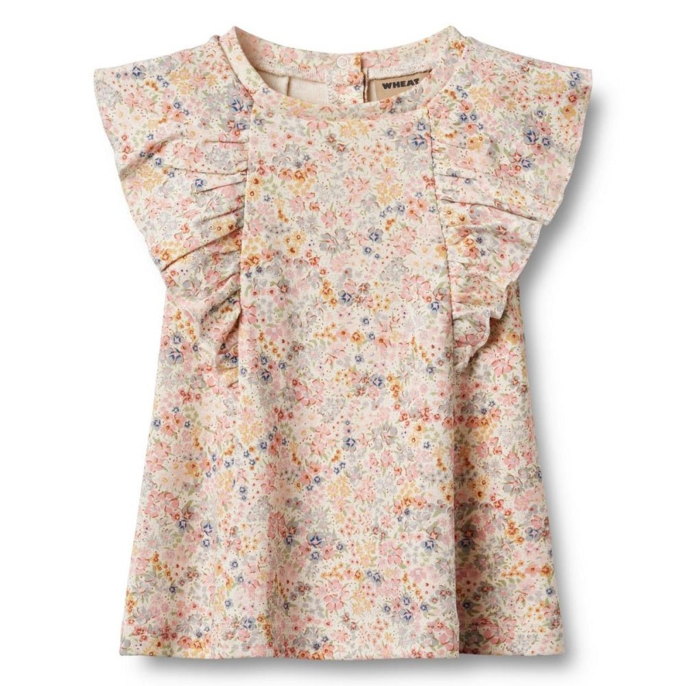 Wheat - Kjole Baby Ruffle Shirley Bright Flowers - Guttelus