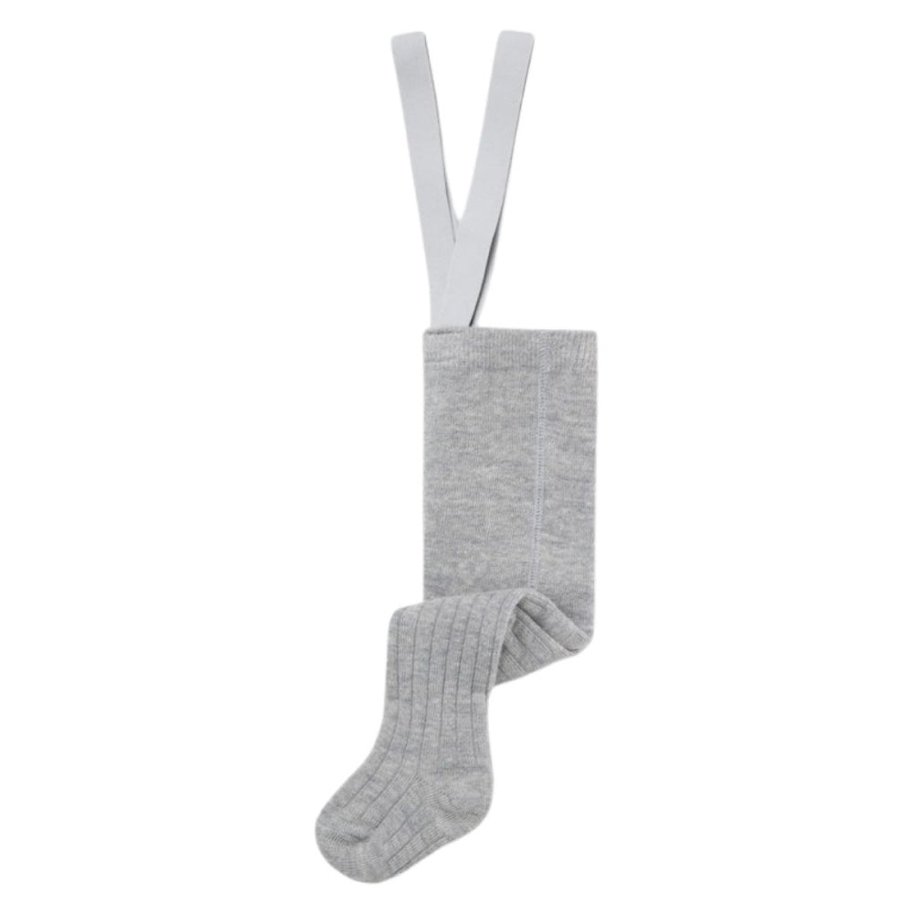 Name It - Strømpebukse Rib Ull Baby Wakma Grey Melange
