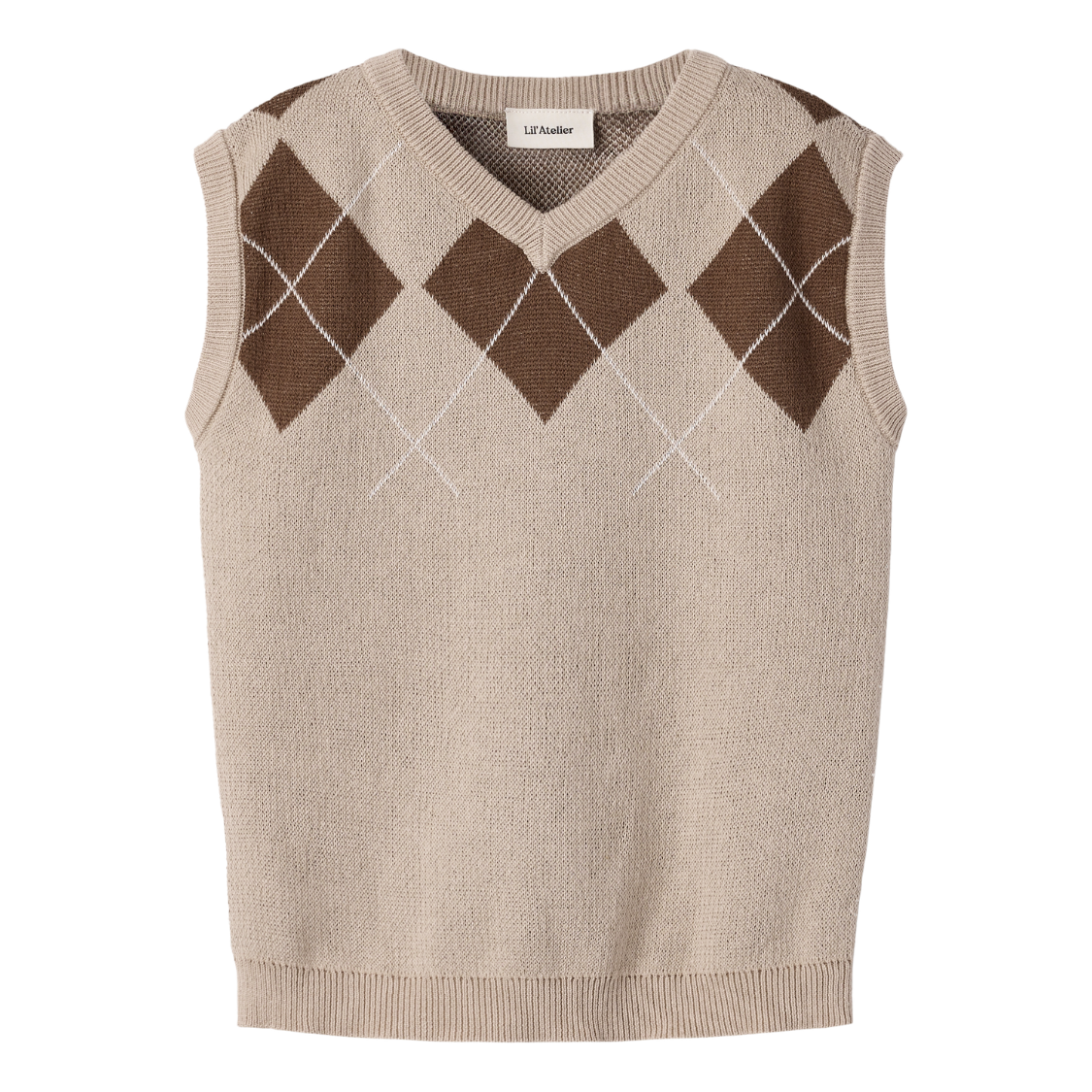 Lil' Atelier - Vest Ronan White Pepper/Brown