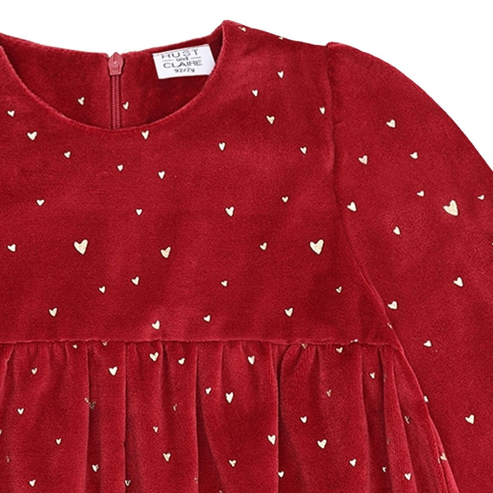 Hust and Claire - Julekjole Velour Donna Gold Teaberry