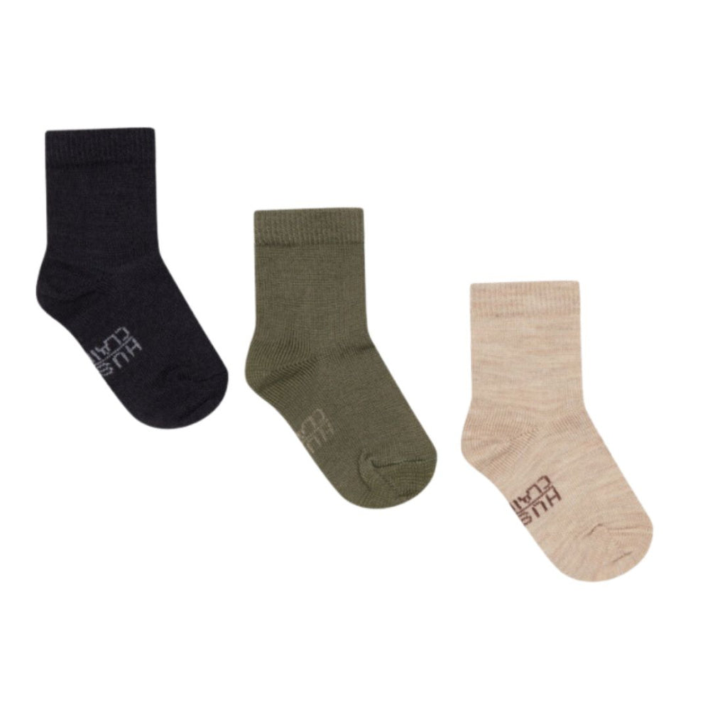 Hust and Claire - 3-Pk Sokker Ull/Bambus Foty Blue Night