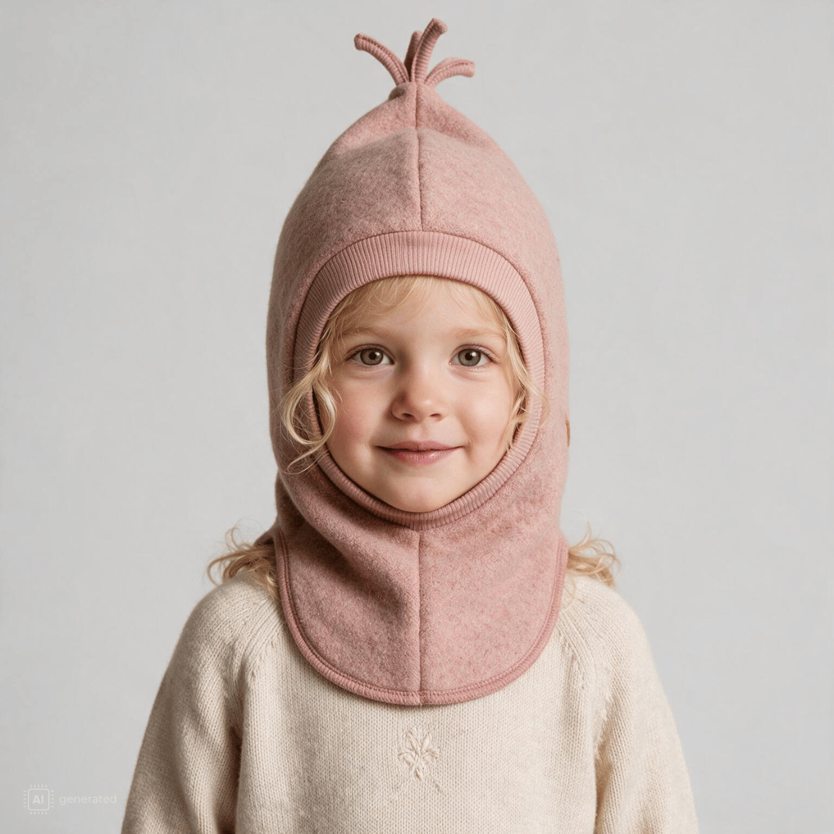 Hust and Claire - Balaklava Ull Feo Ash Rose
