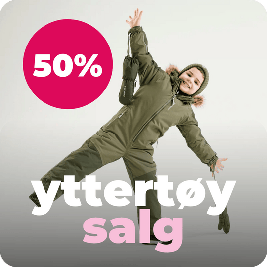 50% på yttertøy