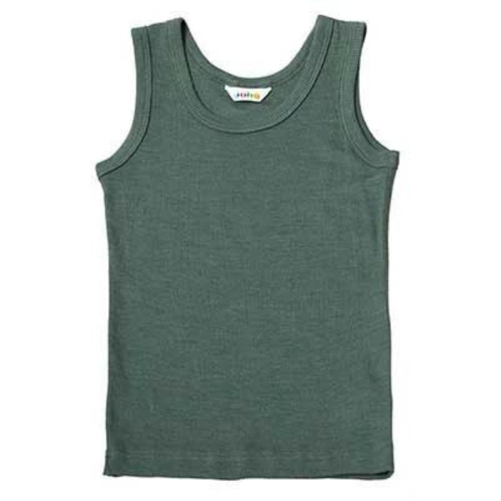 Joha - Singlet i Ull & Silke Mørk Grønn