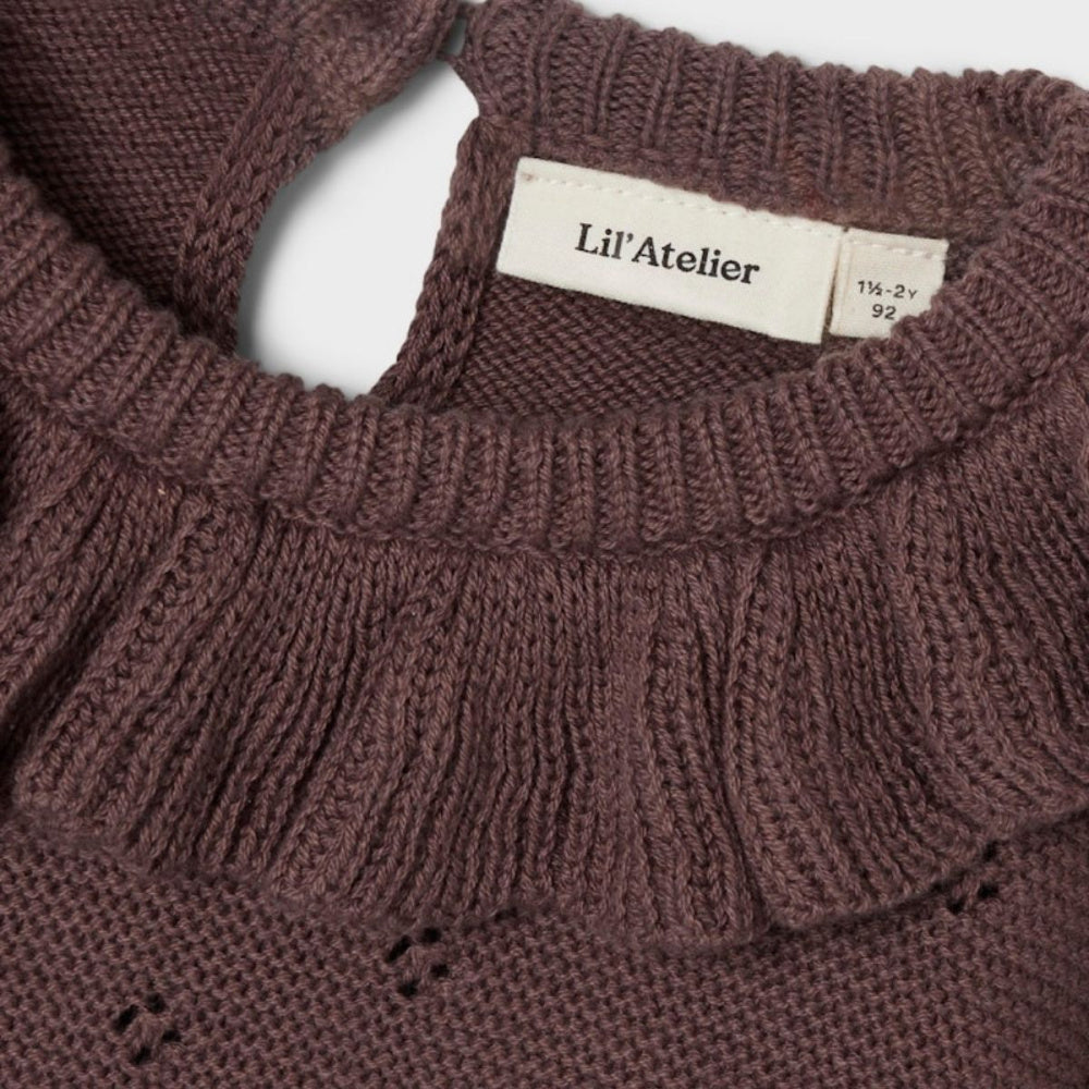 Lil'Atelier - Genser med Krage Strikket Laguna Peppercorn