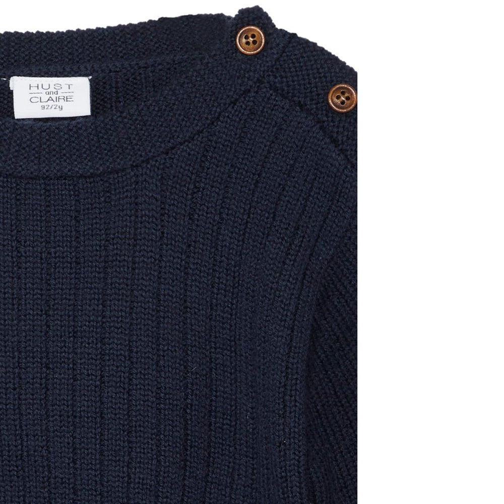 Hust and Claire - Genser Ull Ribbestrikket More Navy
