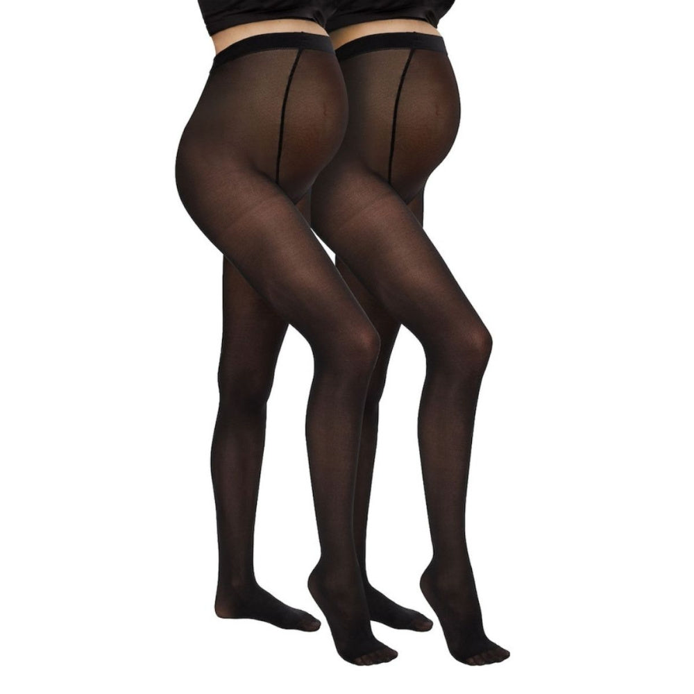 Mamalicious - Mamma-strømpebukse Sabine 2-pk Svart