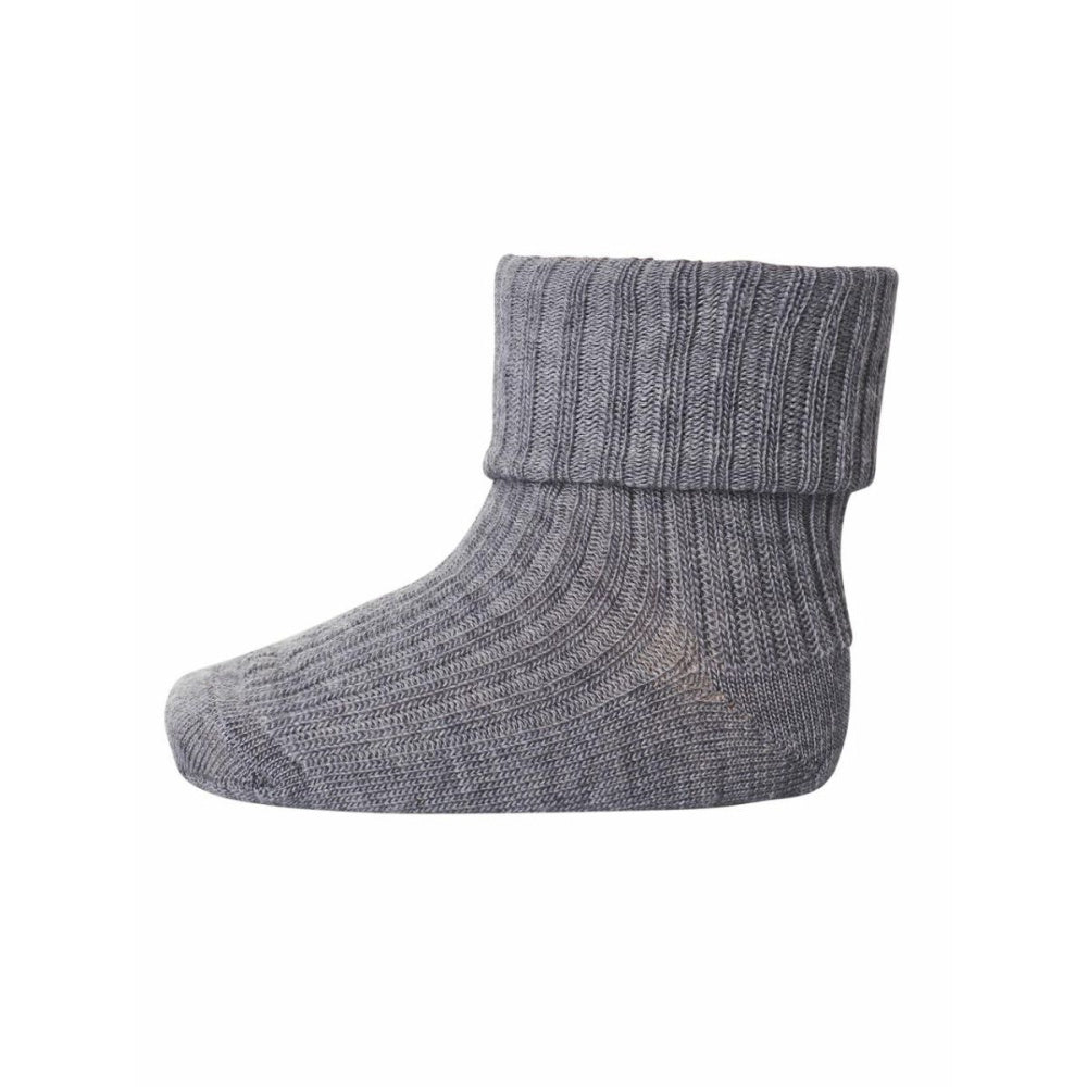 MP - Sokker Ull Baby Ribb Grey Melange