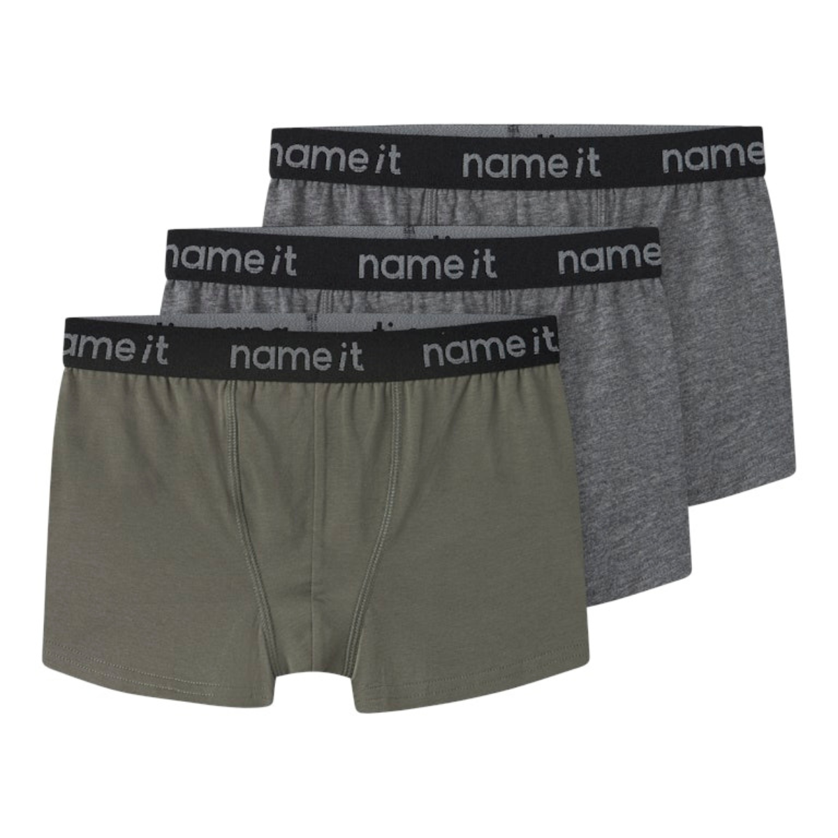 Name It - Boxer 3-pk Tea Leaf/ Dark Grey Melange