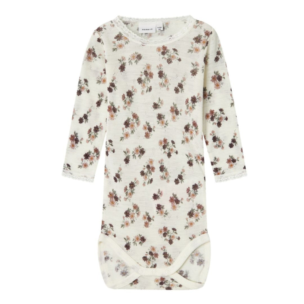 Name It - Body Ull Wang Snow White Blomster