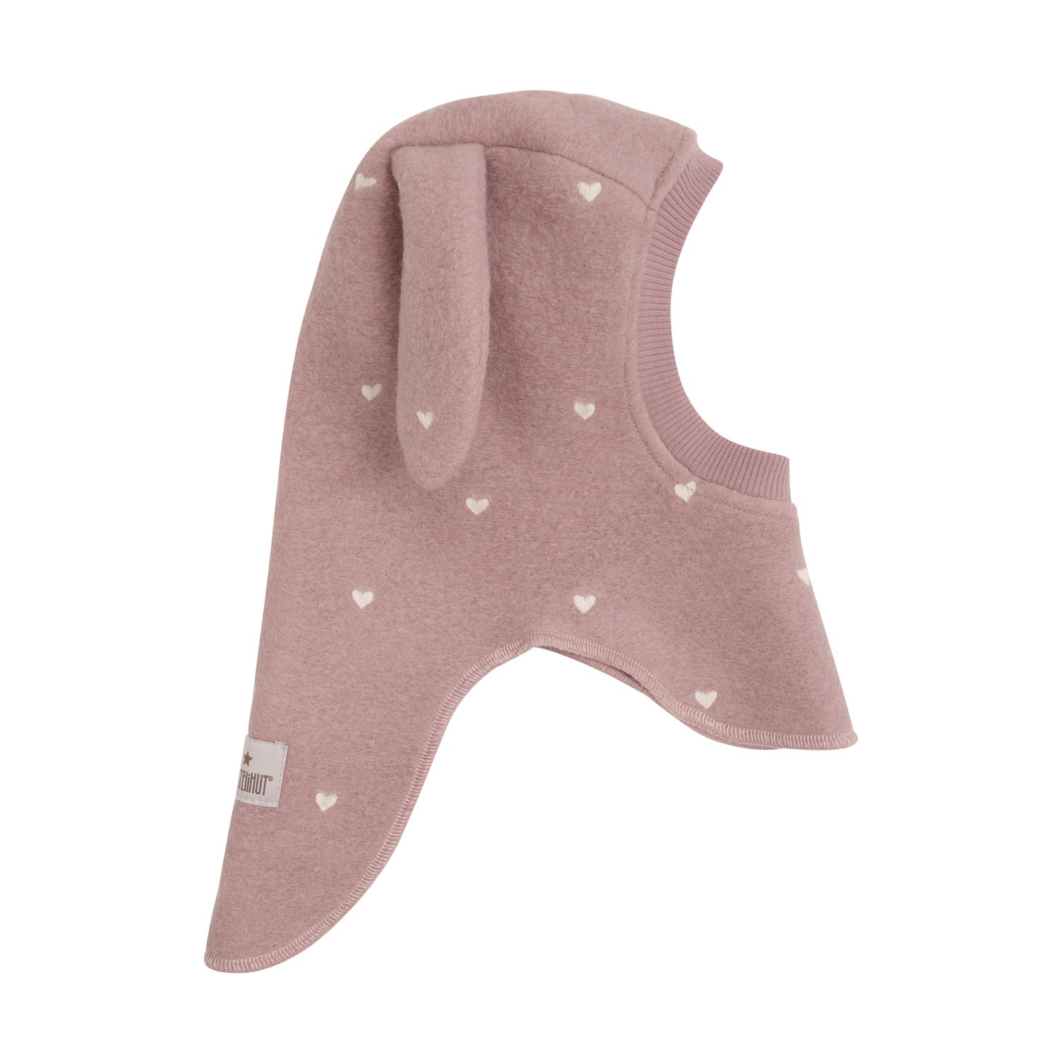 Huttelihut - Balaclava Ull Broderi Kaninører Deauville Mauve