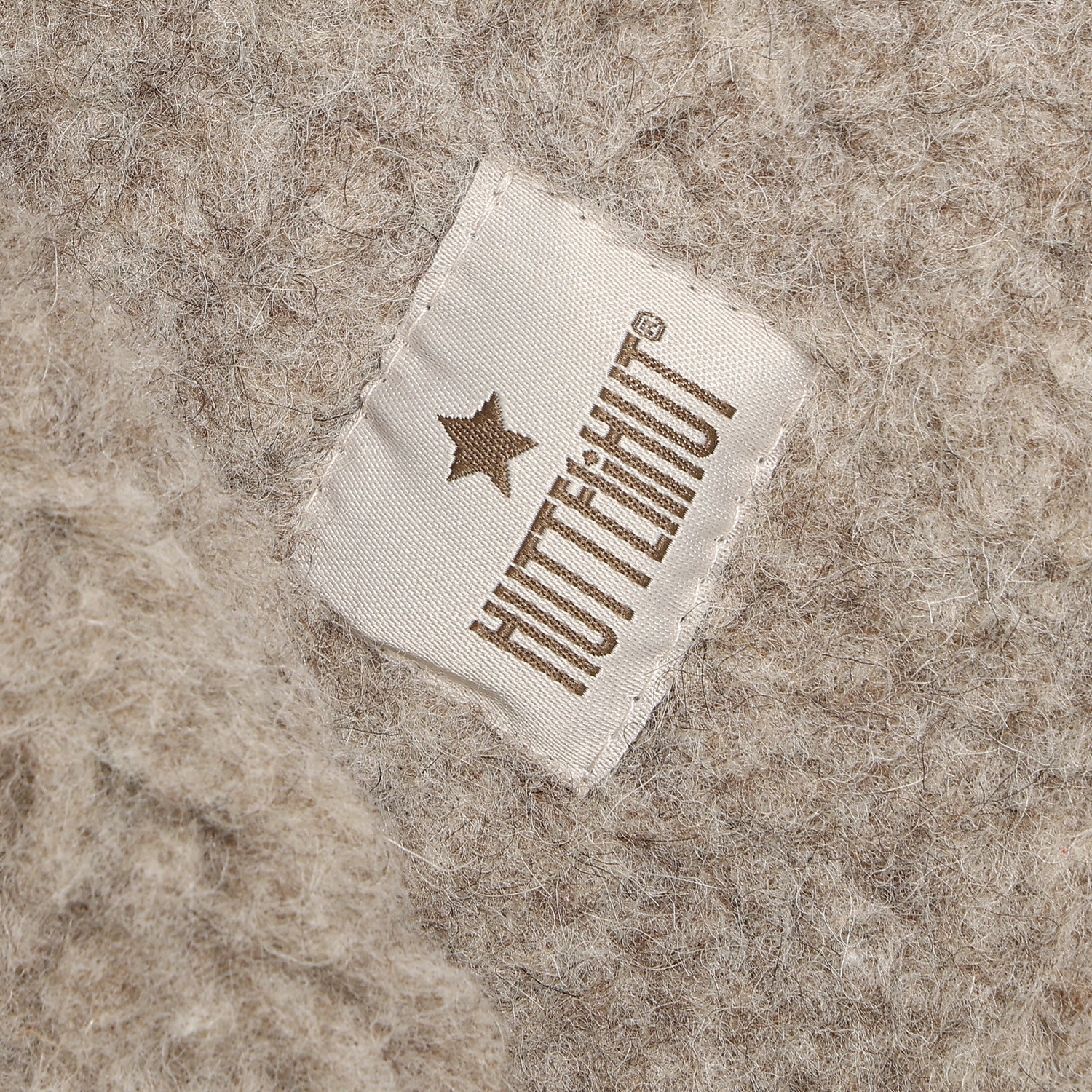 Huttelihut - Balaclava Ull Teddy Kaninører Camel Melange