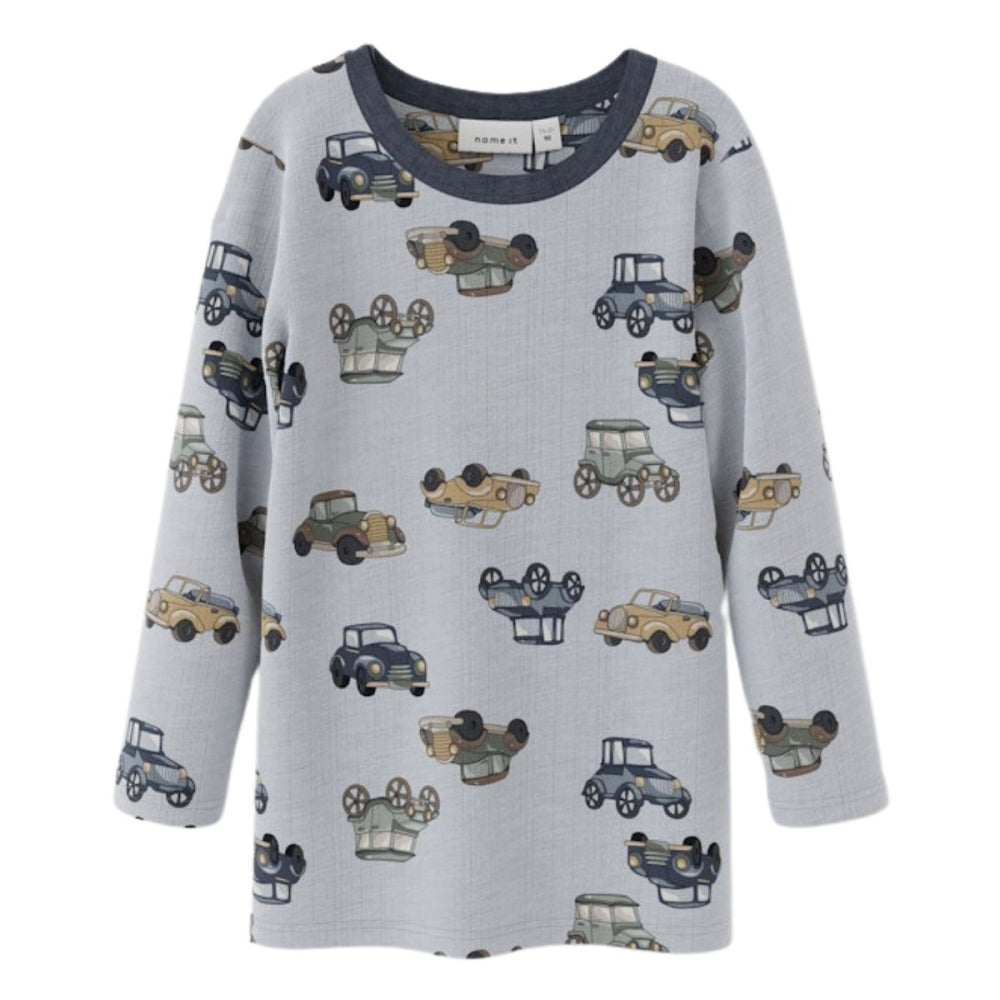 Name It - Trøye Ull Wang Cars Gray Dawn AOP