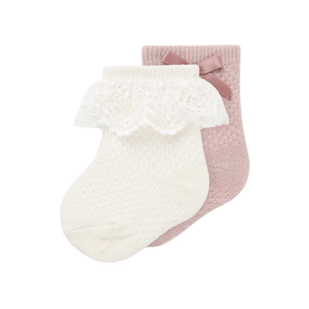 Name It - Ullsokker 2-pk Baby Wakma Shadow Gray/ Snow White