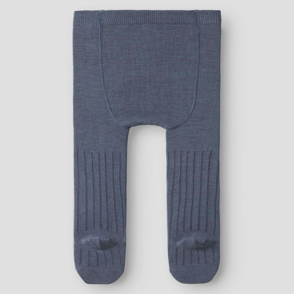 Name It - Strømpebukse Baby Ull/ Bomull Rib Wakma Folkstone Gray