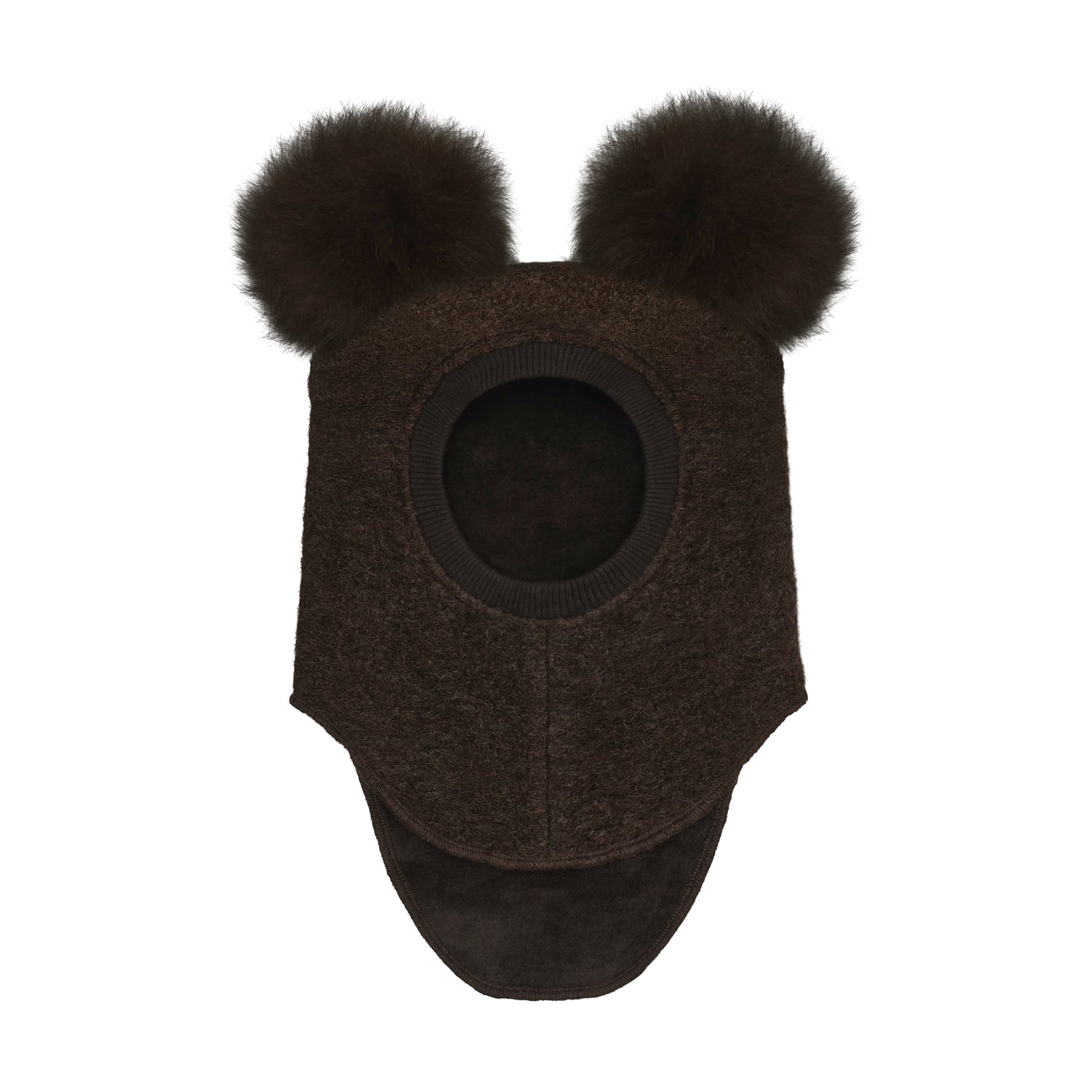 Huttelihut - Balaclava Ullfleece Alpakkadusk Dark Brown Melange