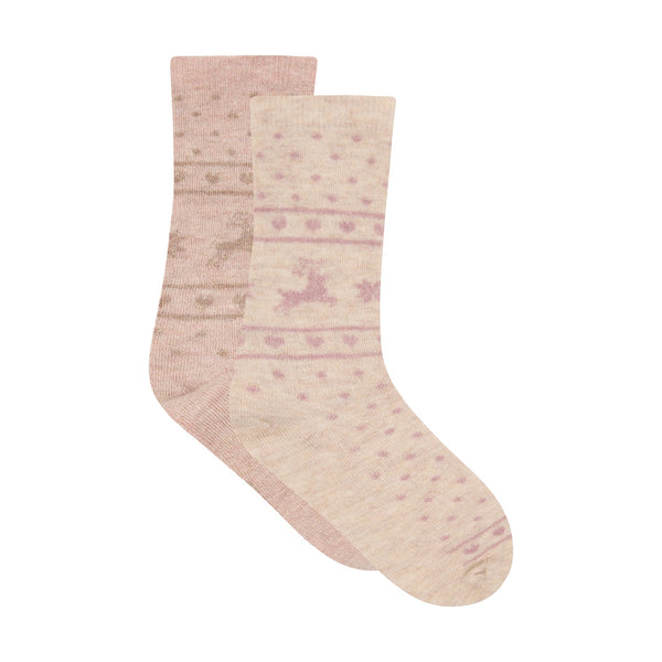 Minymo - Sokker 2-pk i Ull Burnished Lilac