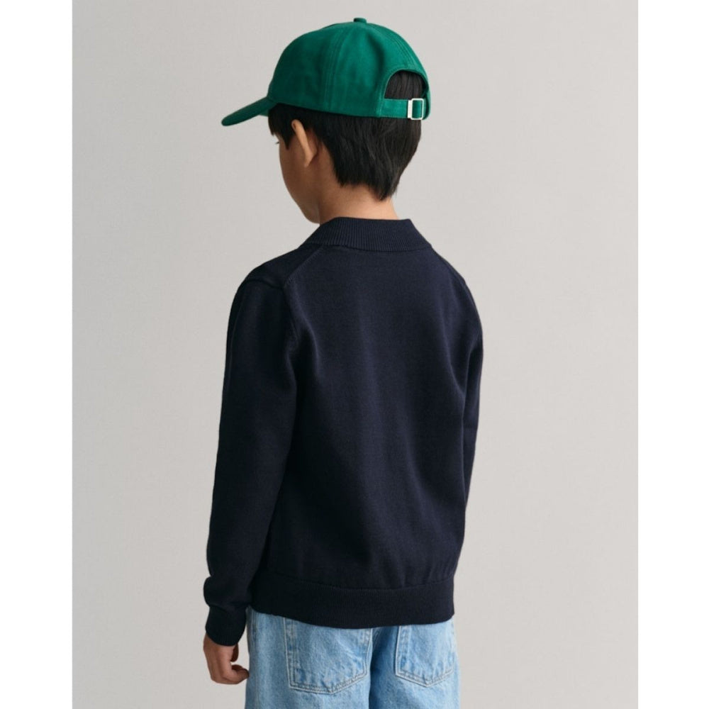 Gant - Cardigan Shield Cotton Zip Evening Blue
