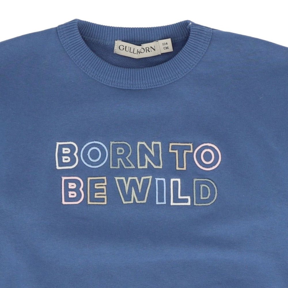Gullkorn - Genser Sweat "Born To Be Wild" Stålblå