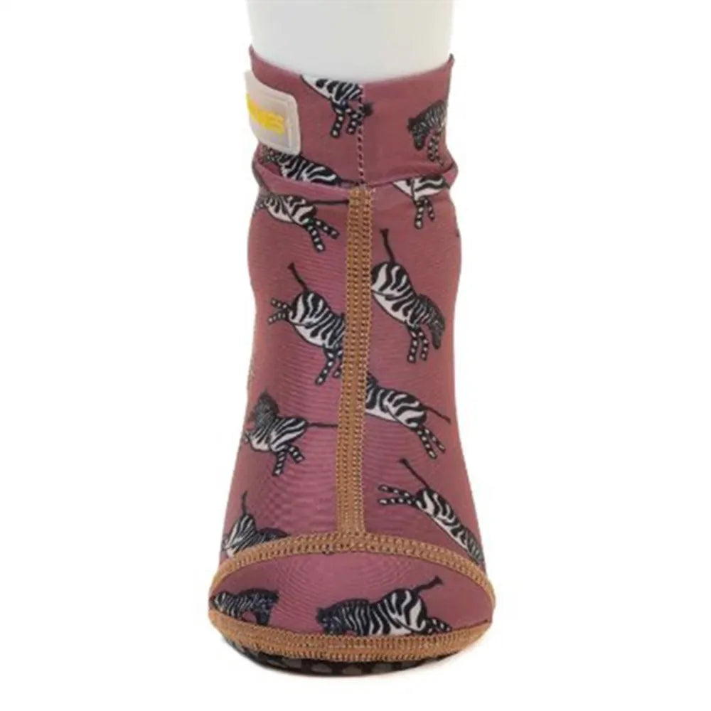 Duukies - Badesokker / Badesko Zebra Mørk Rosa