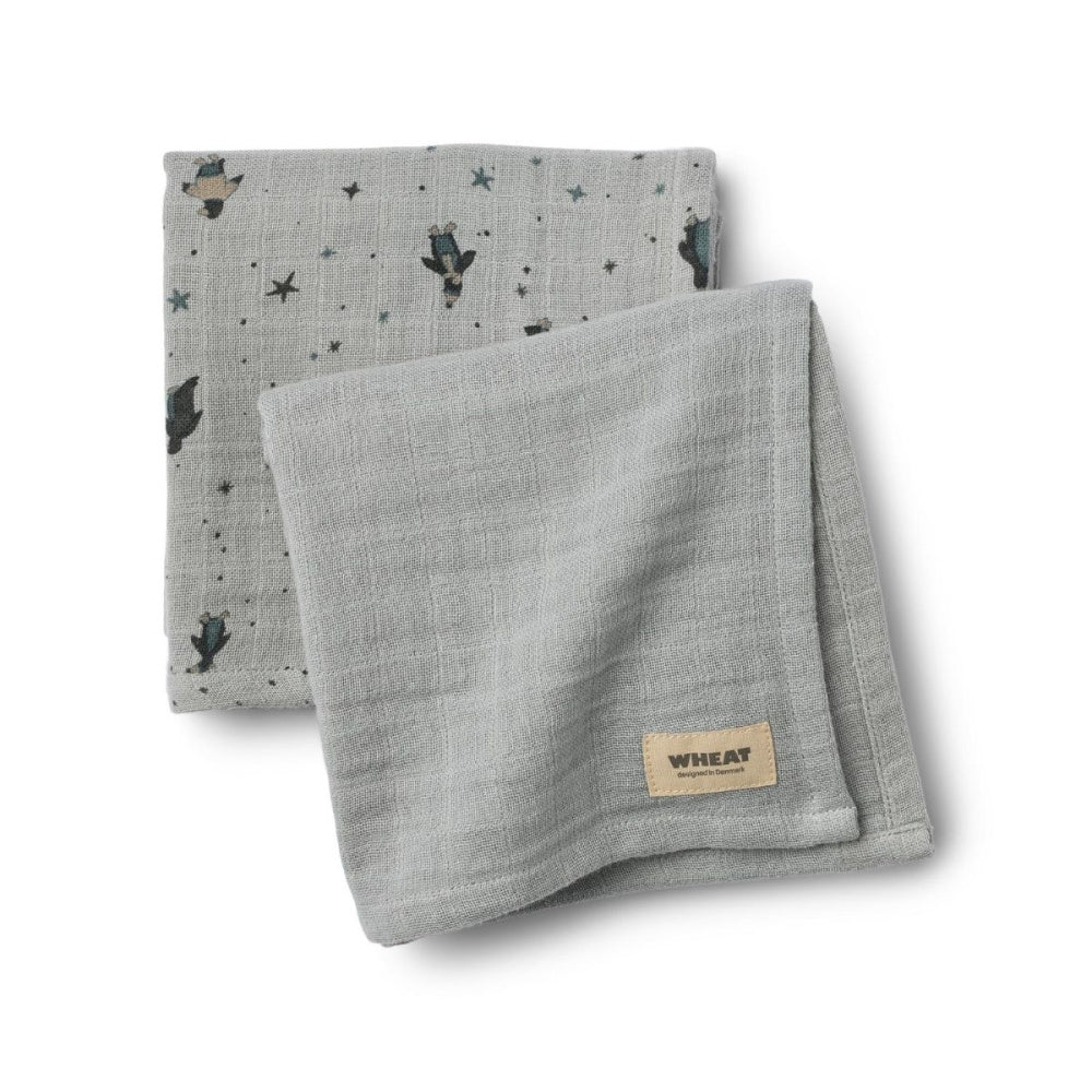 Wheat - Gulpeklut 2-pk Muslin Kaya Soft Rain