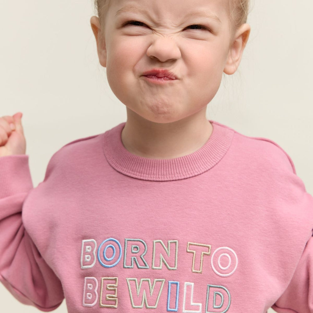 Gullkorn - Genser Sweat "Born To Be Wild" Dus Rosa