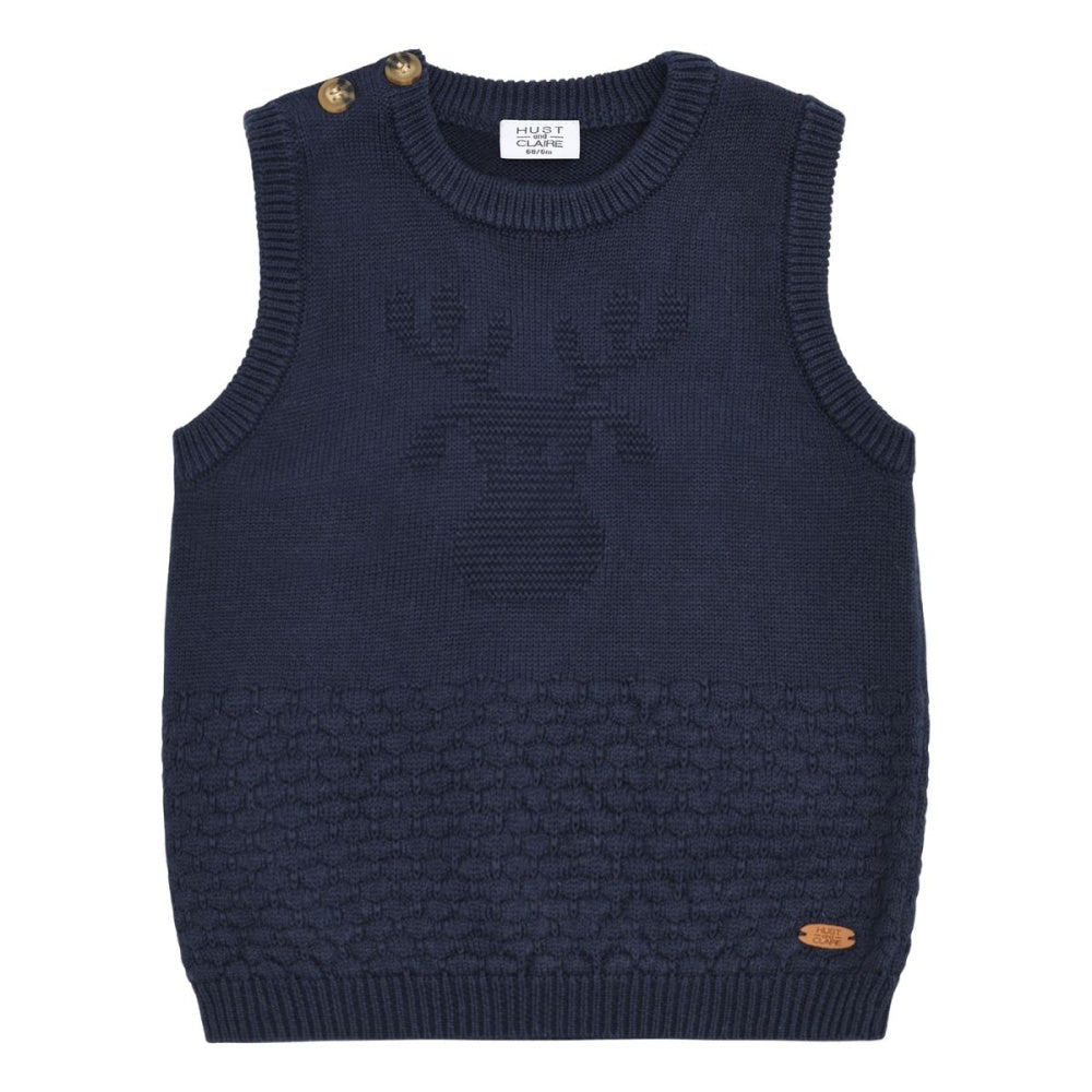 Hust and Claire - Vest Baby Perry Moose More Navy