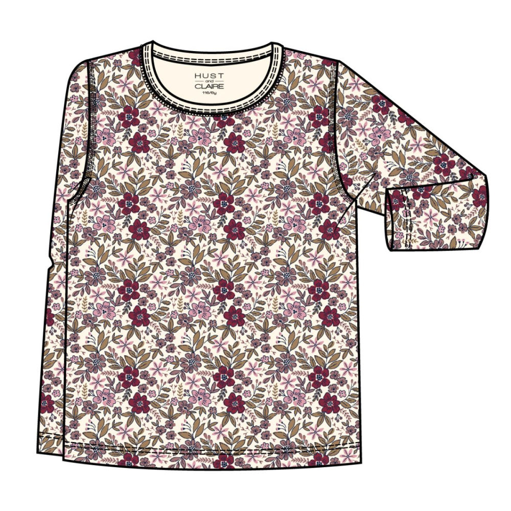 Hust And Claire - Trøye Ull/ Bambus Abba Flor Off White
