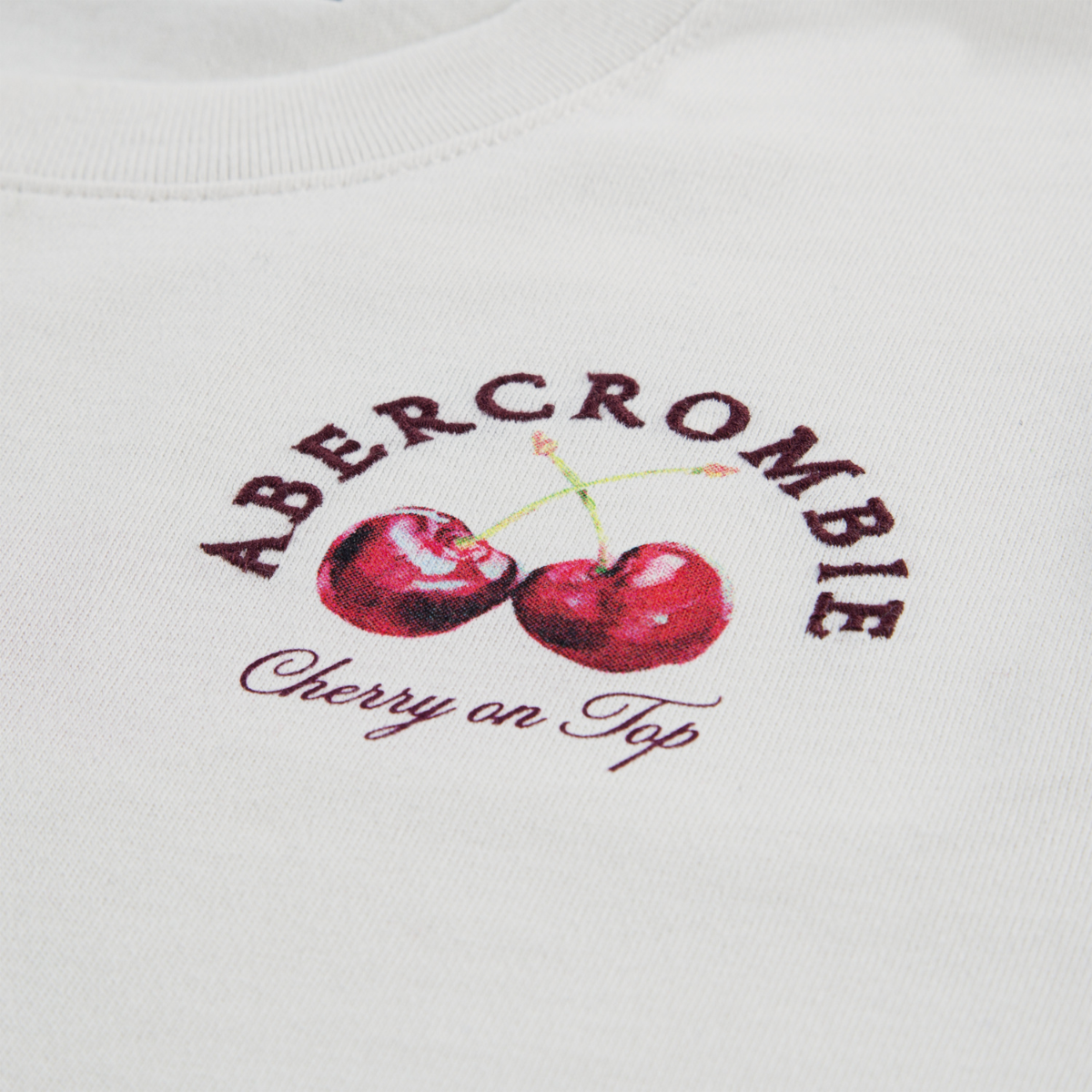 Abercrombie and Fitch - T-skjorte Cherry Boxy Jet Stream