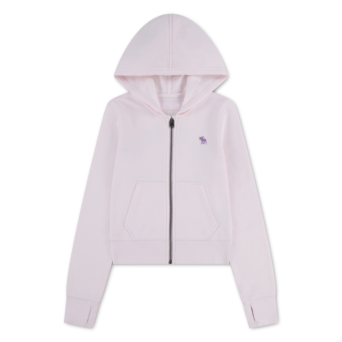 Abercrombie and Fitch - Hettegenser Zip Graphic Pink Marshmallow